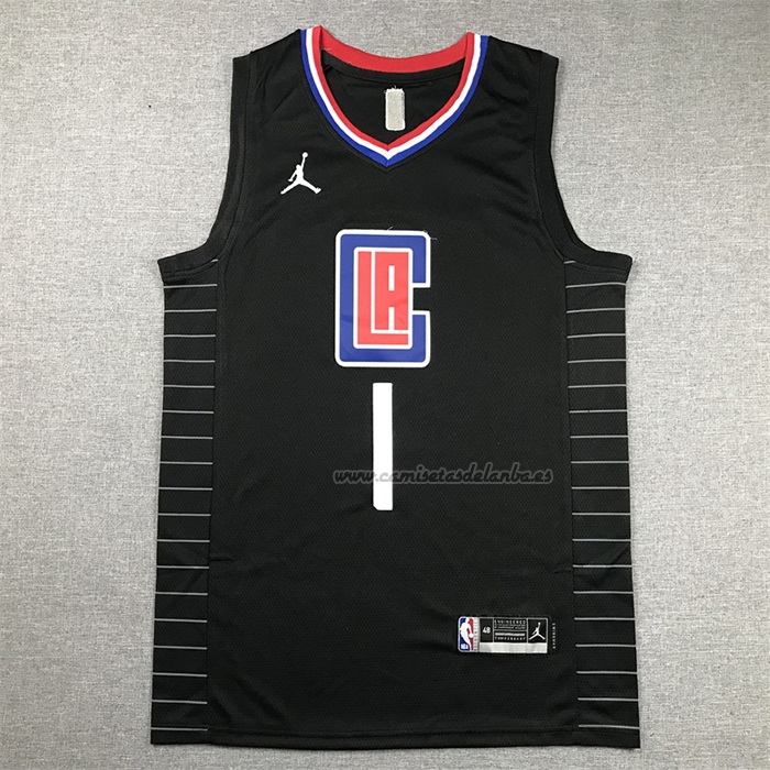 Camiseta Los Angeles Clippers James Harden NO 1 Statement 2021-22 Negro
